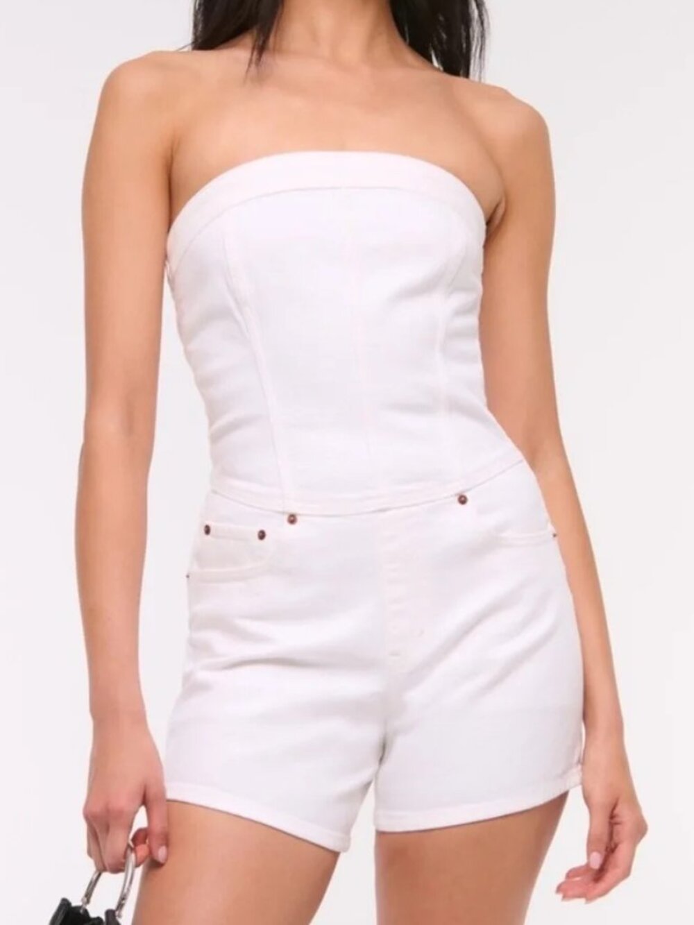 Abercrombie & Fitch Strapless Denim Romper